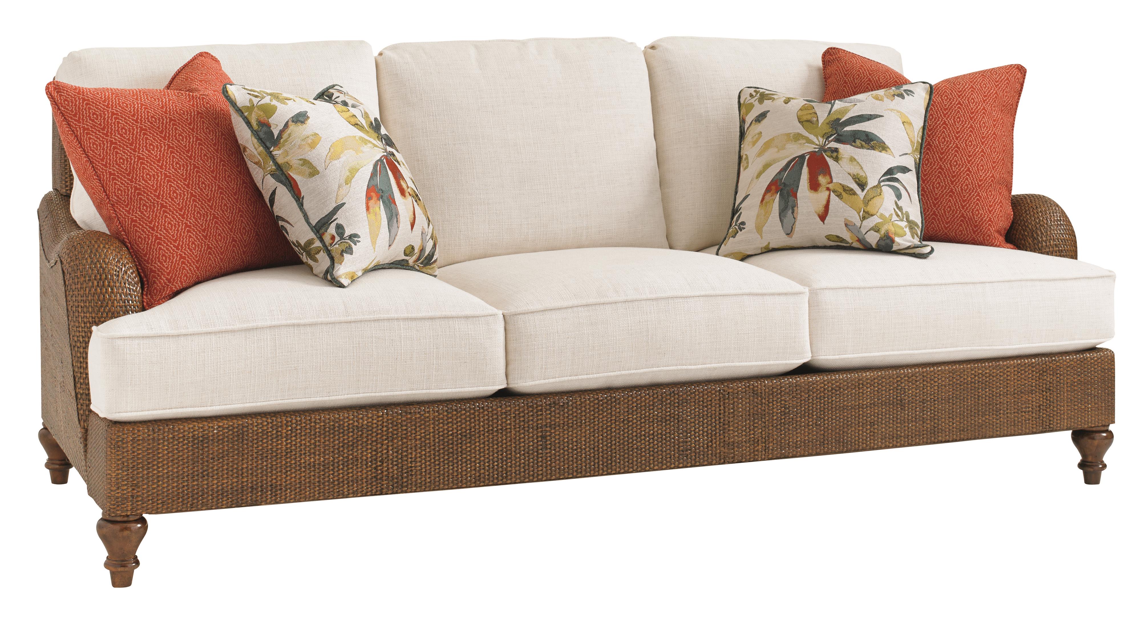 Tommy Bahama Home Bali Hai 177433 Harborside Sofa with Woven Dark